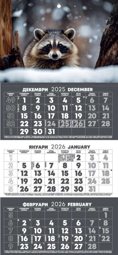 Работен календар РК1Е