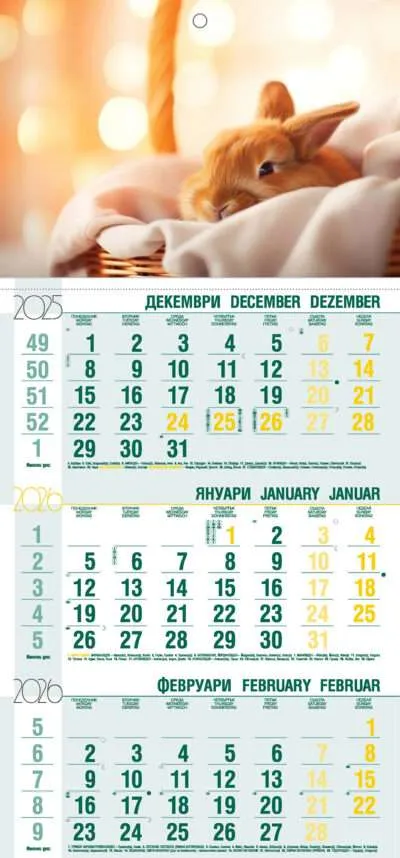 Работен календар РК1 Ива