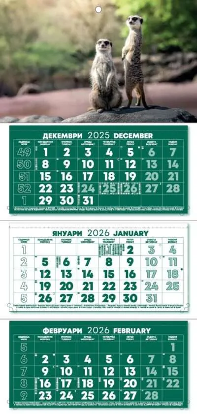 Работен календар РК3Е