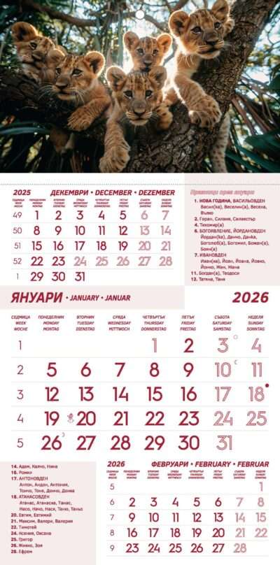 Работен календар РК Комфорт