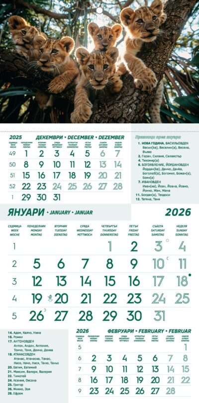 Работен календар РК Комфорт