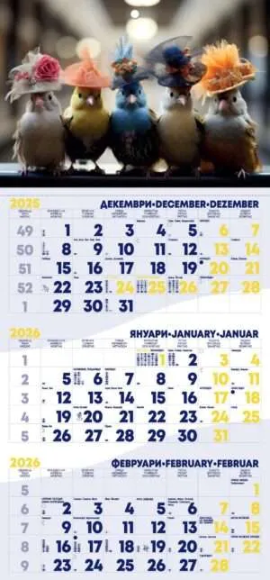Работен календар РК1 Монти